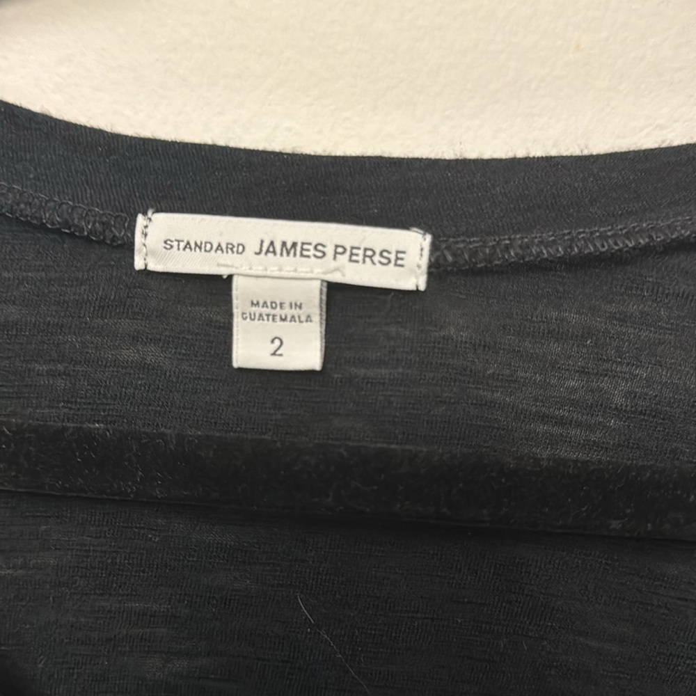 James Perse Three Quarter Length Basic Black T-Sh… - image 2